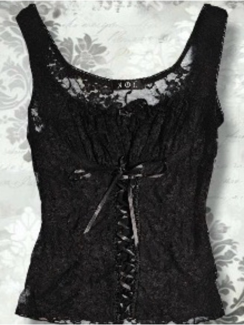 moving sale 💕 - vintage black lace up cami top